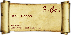 Hiel Csaba névjegykártya